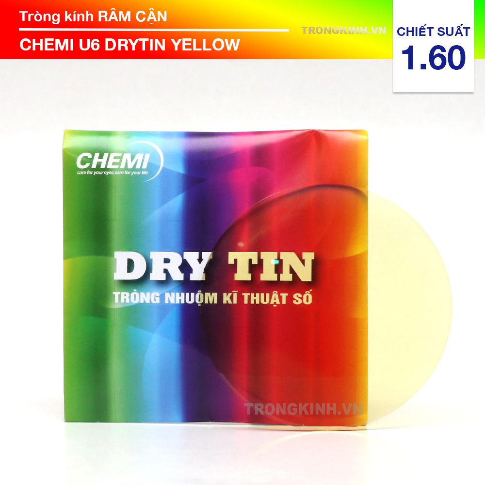 Tròng kính Chemi ChemiDryTinU6Yellow 1.60