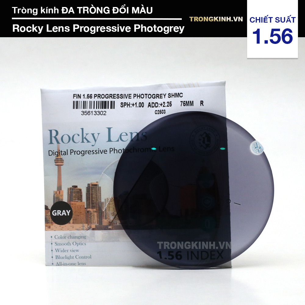 Tròng kính Rocky Lens RockyProgressivePhotogrey 1.56