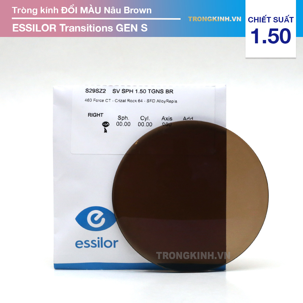 Tròng kính Essilor TransitionsGenSBrown 1.50