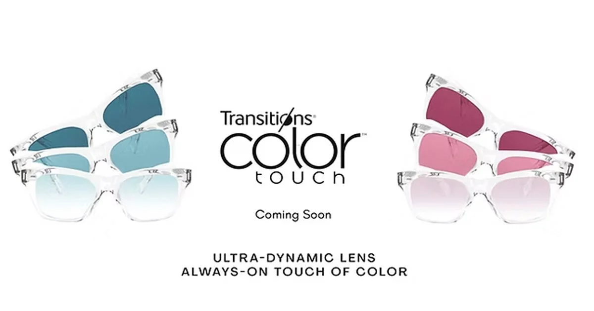 Tròng kính đổi màu Transitions Color Touch siêu nhạy sáng với 5 bản màu sắc rực rỡ và 2 hiệu ứng độc đáo