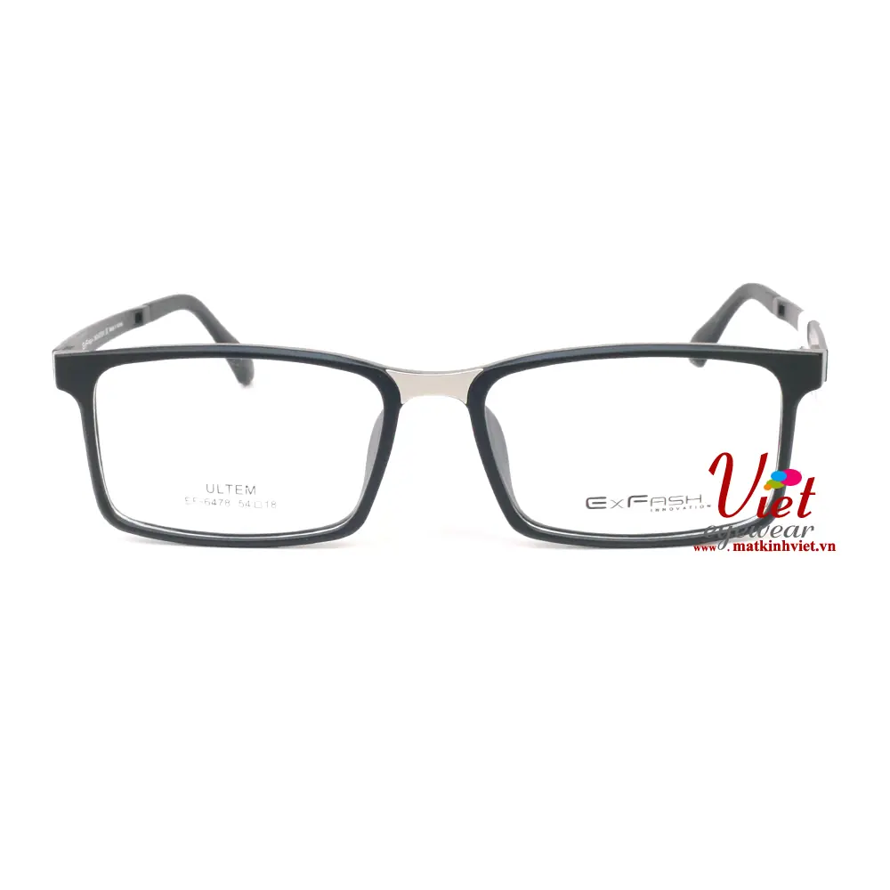 Gọng kính Exfash EF6478 MBLKSSILV