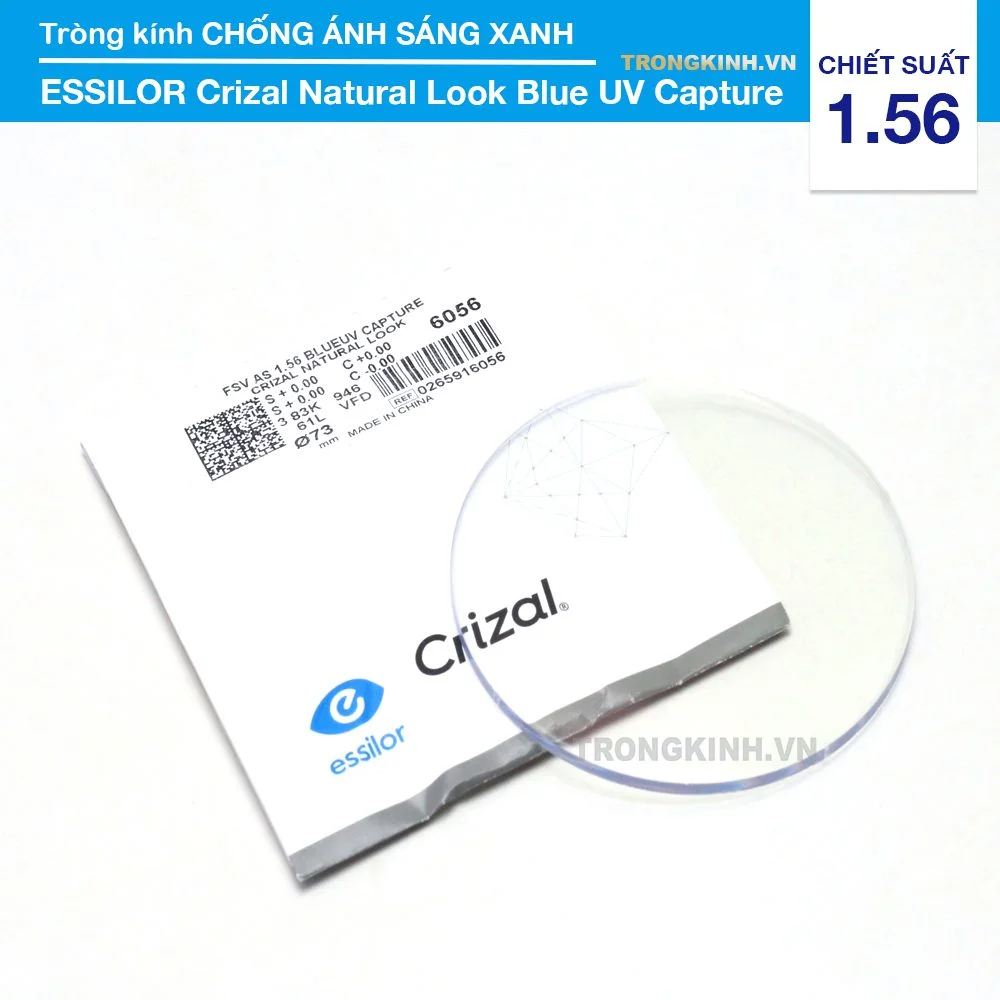 Tròng kính Essilor Crizal Natural Look BlueUV Capture 1.56