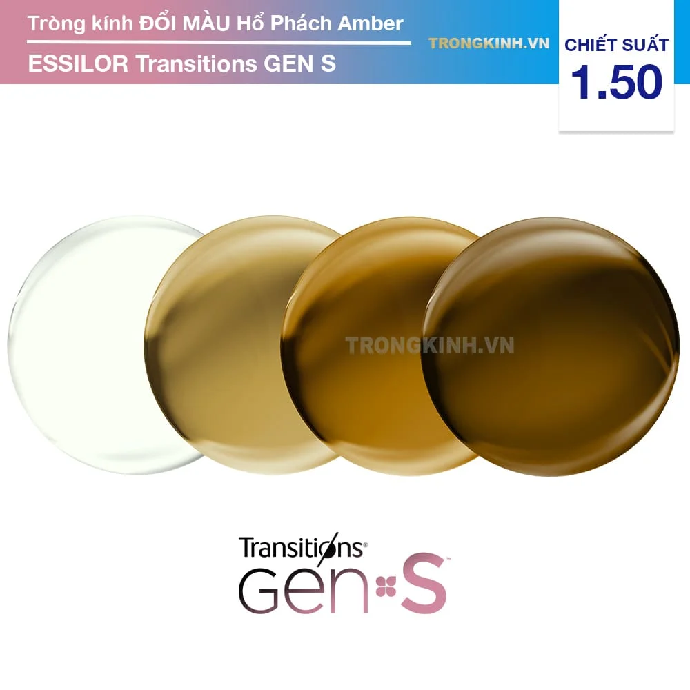 Tròng kính Đổi Màu Hổ Phách Essilor Transitions Gen S Amber