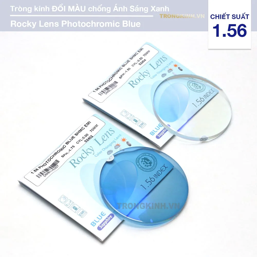 Tròng kính Đổi Màu Xanh Biển Rocky Lens Trendy