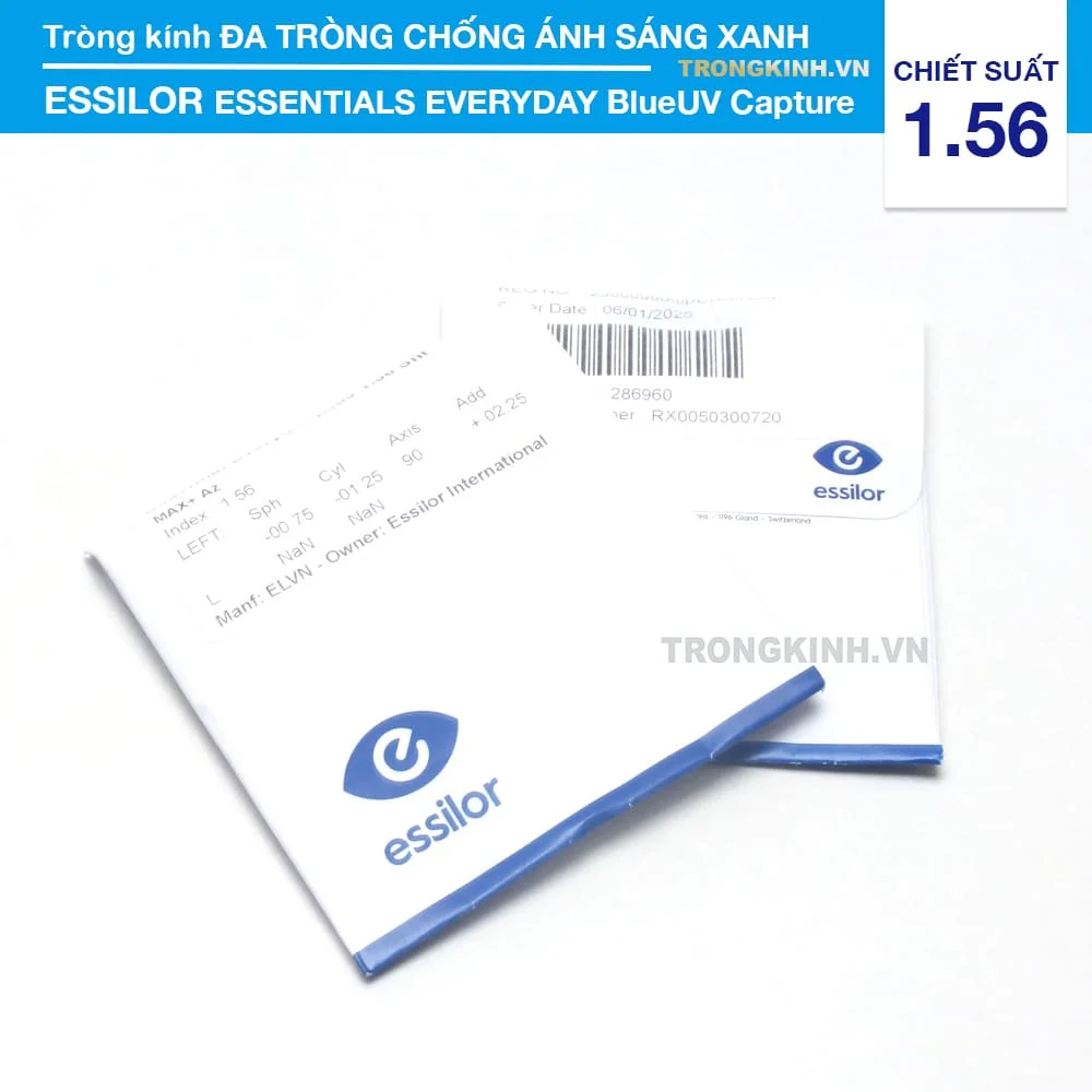 Đa Tròng Chống Ánh Sáng Xanh Blue Uv Essentials Everyday Essilor