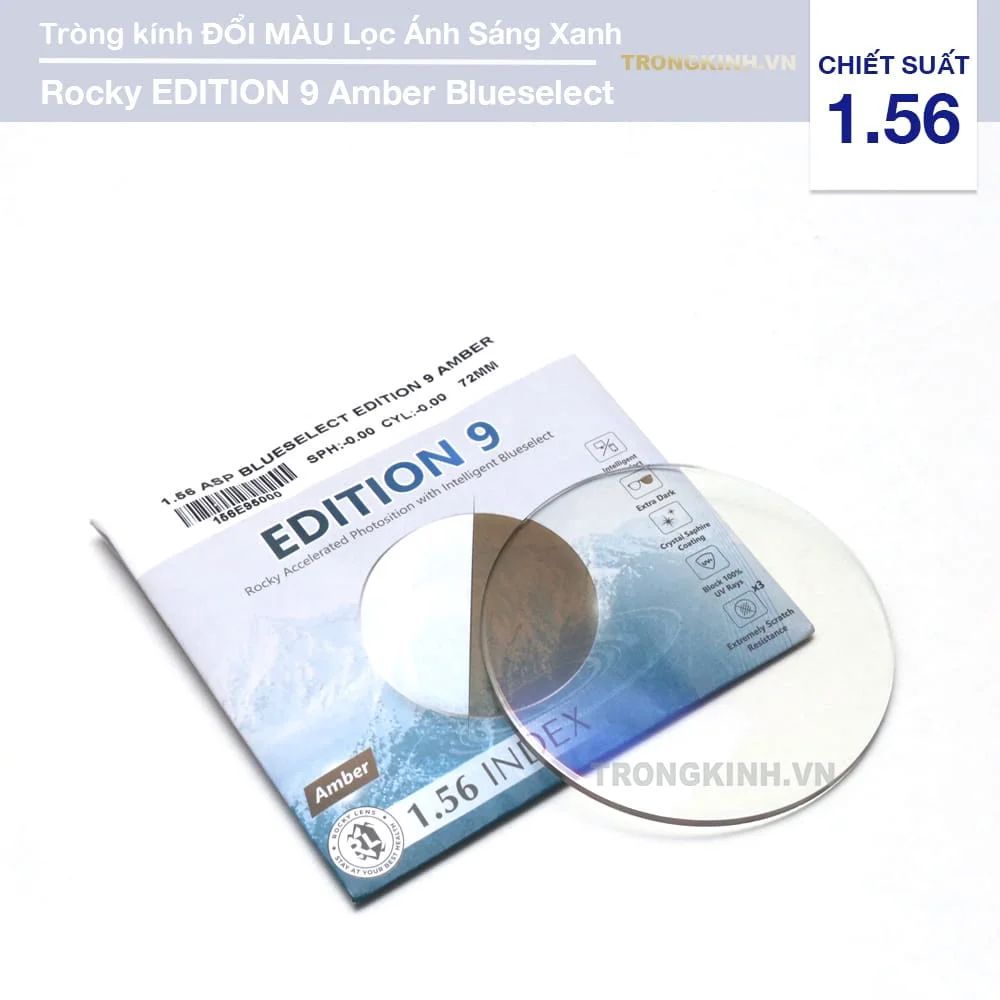 Tròng kính Đổi Màu Hổ Phách Rocky Edition 9 Amber