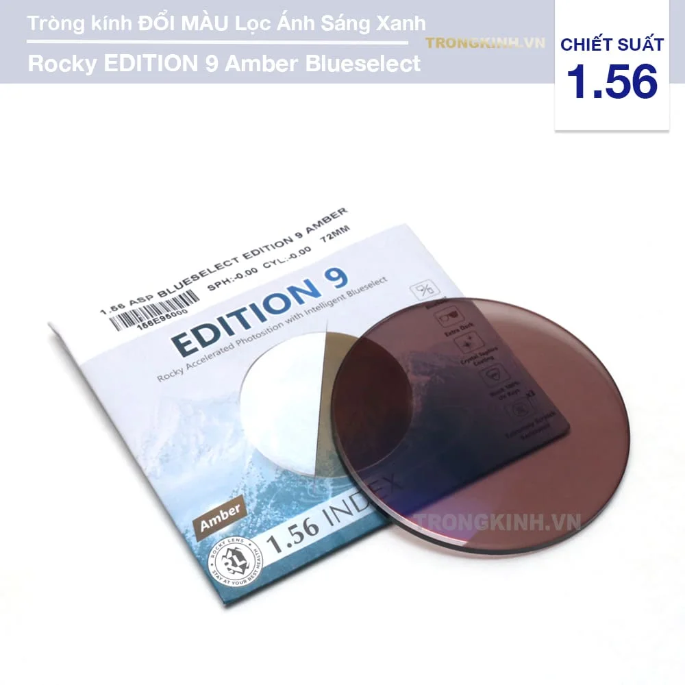 Tròng kính Đổi Màu Hổ Phách Rocky Edition 9 Amber