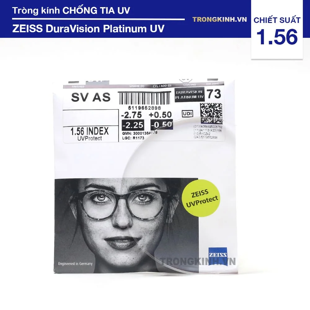 Tròng kính Chống Chói tốt nhất của Đức UV Zeiss DuraVision Platinum UV