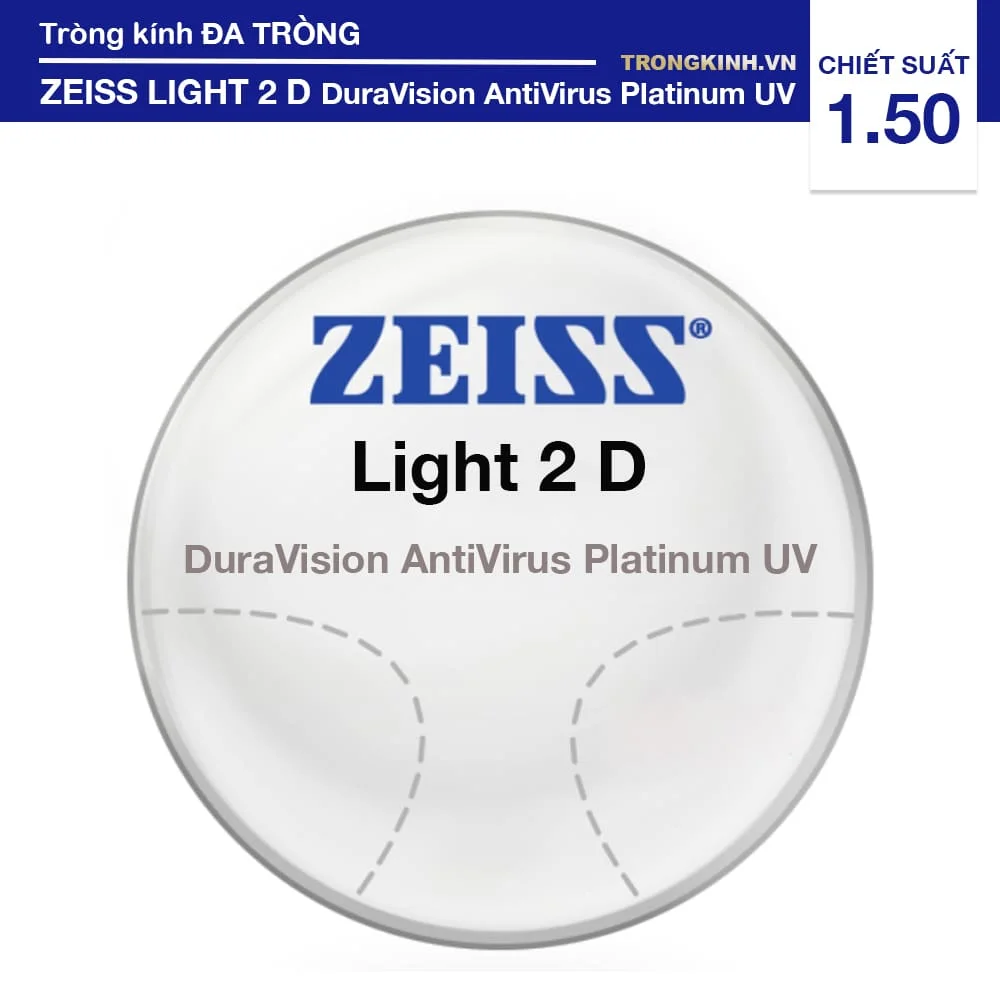 Tròng kính Đa Tròng ZEISS Progressive Light 2 D DuraVision AntiVirus Platinum UV