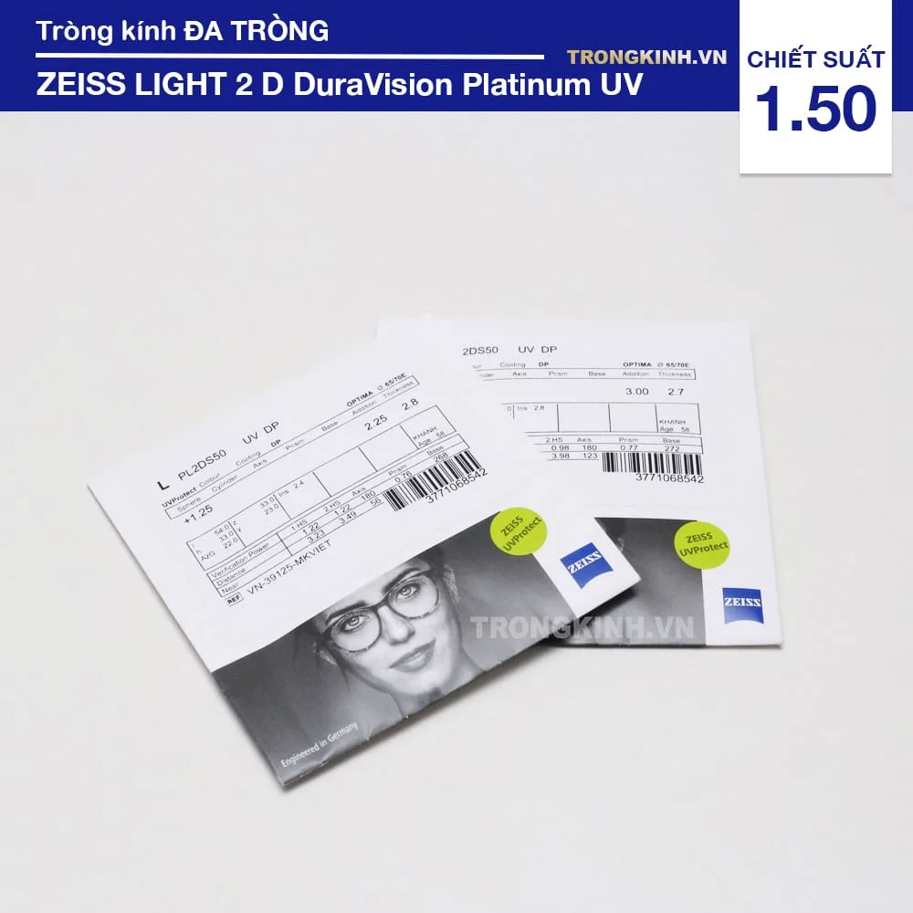 Tròng kính Đa Tròng của Đức ZEISS Progressive Light 2 D DuraVision Platinum UV