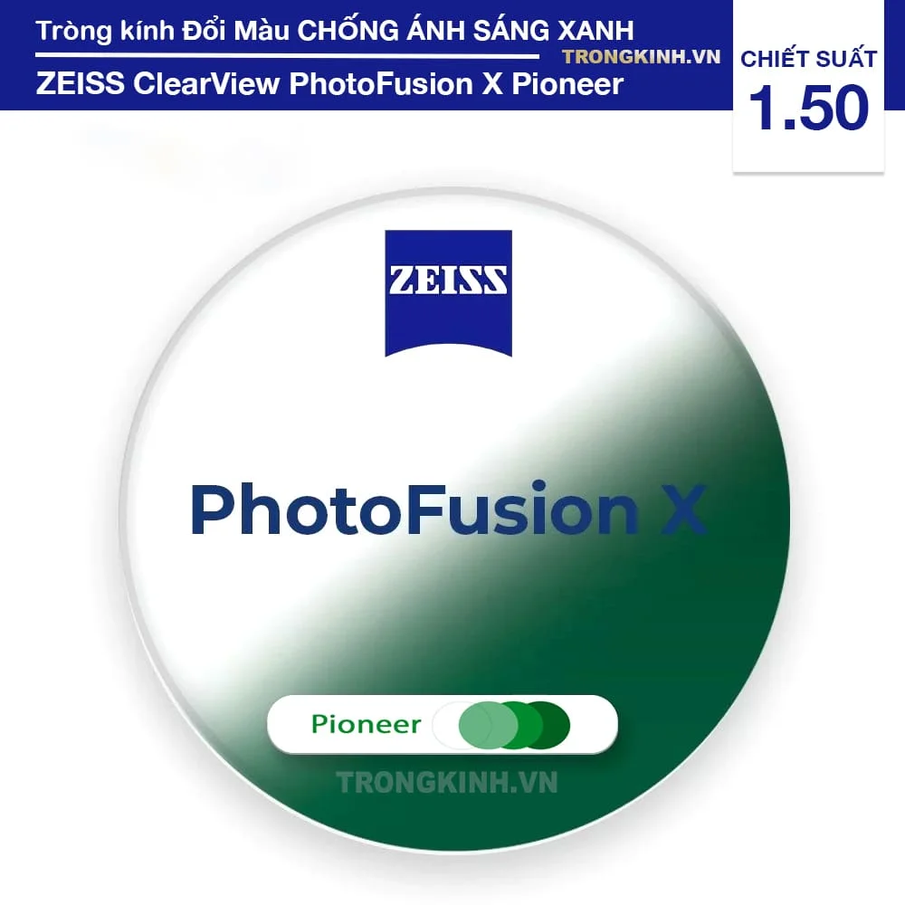 Tròng kính Đổi Màu Chống Ánh Sáng Xanh Zeiss PhotoFusion X Pioneer