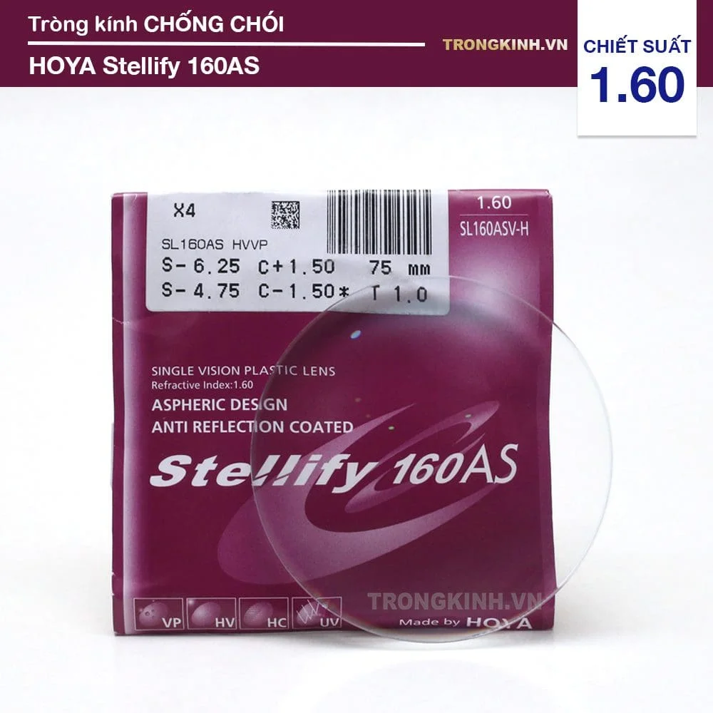 Tròng kính siêu mỏng Nhật Bản Hoya Stellify 160AS
