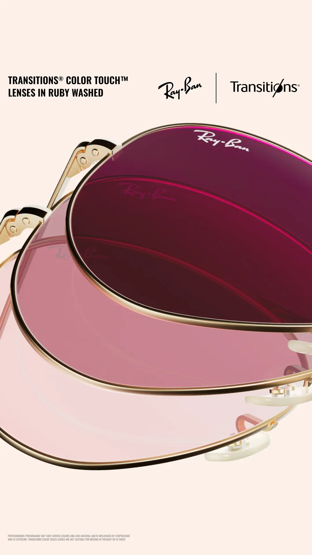 Mắt kính đổi màu RayBan | TRANSITIONS COLOR TOUCH